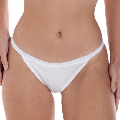 Bikini Orange blanco de cintura media para mujer