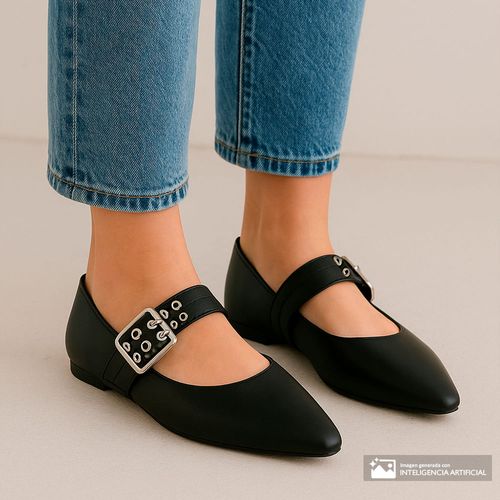 Zapato casual Mary Jane Orange color negro para mujer