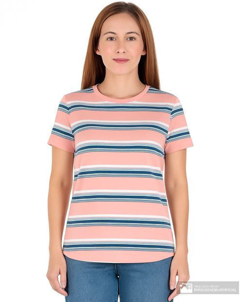 Camiseta Nicolle rayada manga corta para mujer