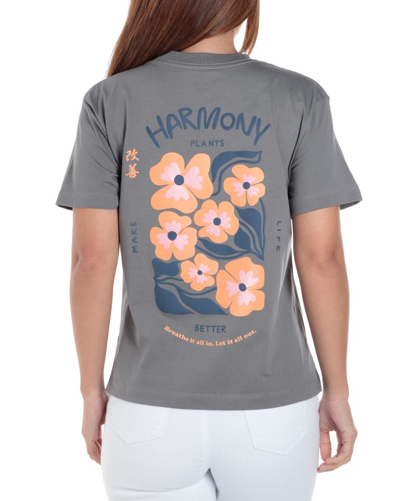 104963814-Camiseta Orange gris de manga corta para mujer