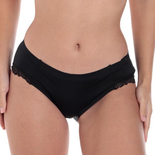 Panti Accente negro de cintura media para mujer