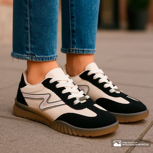 Zapato casual Orange color blanco/negro para mujer