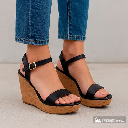 Sandalia casual Sabrina color negro para mujer