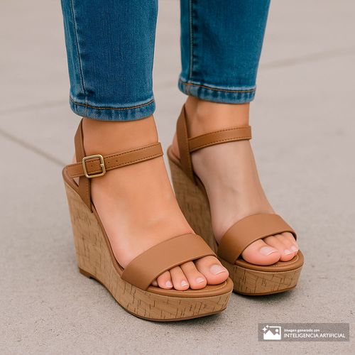 Sandalia casual Sabrina color café para mujer