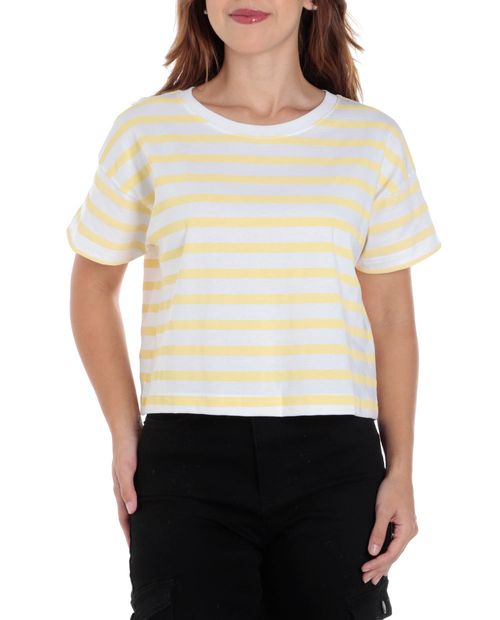 Camiseta Orange rayada manga corta para mujer