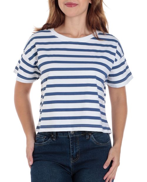 Camiseta Orange rayada manga corta para mujer