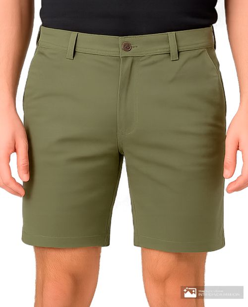 Short Unexpected chino verde sólido para hombre