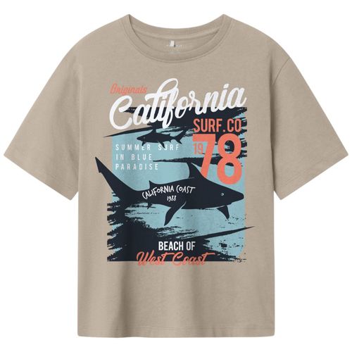 Camiseta beige con estampado para niño