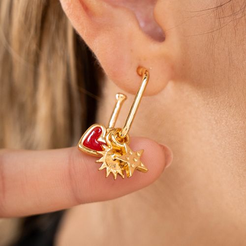 Set de aretes 4 en 1 amor solar para mujer