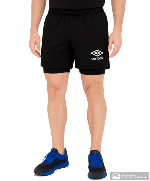 Short deportivo Umbro negro sólido para hombre