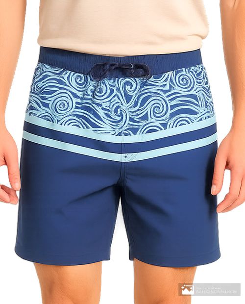 Calzoneta de baño Unexpected azul con estampado de olas para hombre