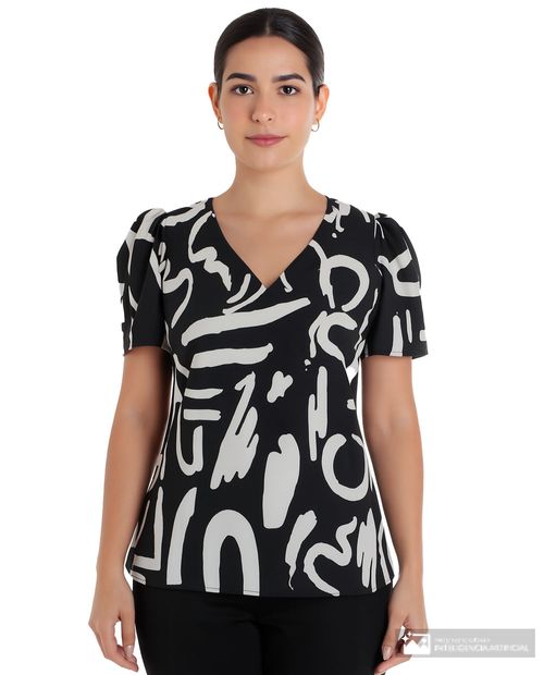 Blusa Charleen formal manga corta para mujer