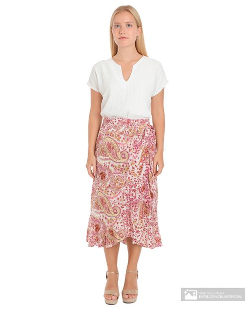Falda Marcella midi de cintura alta para mujer