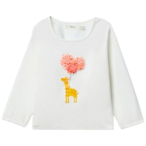Blusa blanca con estampado para bebé niña
