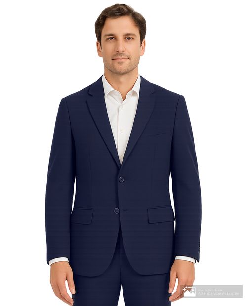 Blazer azul marino texturizado de corte entallado inesperado para hombre