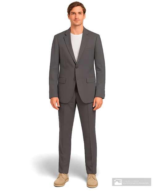 Traje Unexpected slim fit gris sólido para hombre