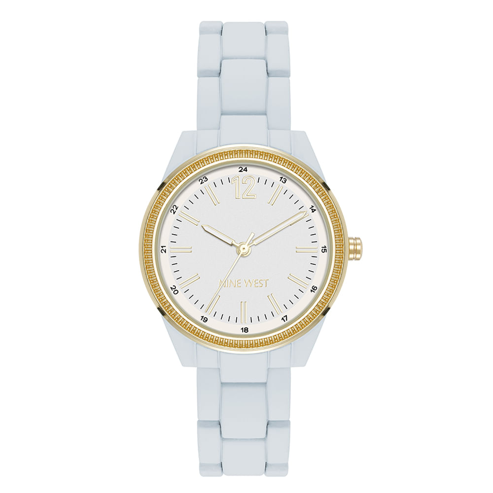 Reloj Nine West análogo de policarbonato color blanco para mujer ...