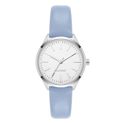 Reloj Nine West análogo de cuero celeste para mujer