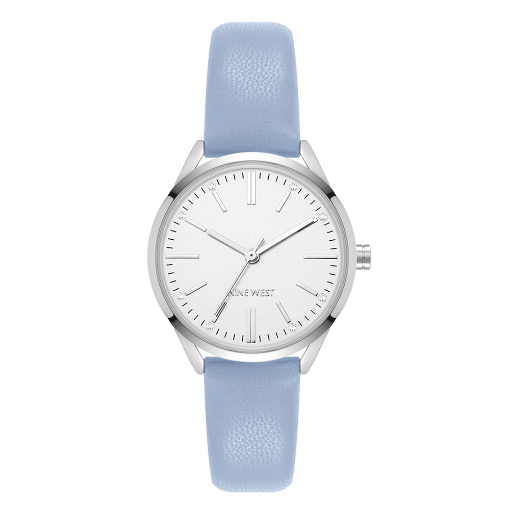 Reloj Nine West análogo de cuero celeste para mujer - Siman Costa Rica