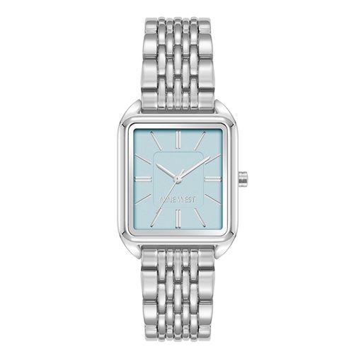 Reloj Nine West análogo de metal plateado para mujer