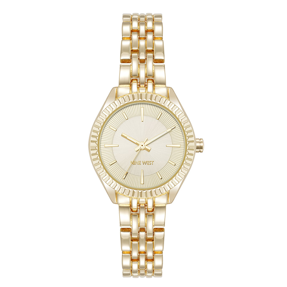 Reloj Nine West análogo de metal dorado para mujer - Siman Costa Rica
