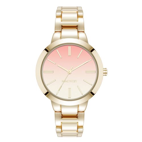 Reloj Nine West análogo de metal dorado para mujer