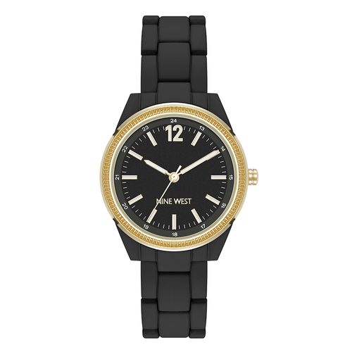 Reloj Nine West análogo de policarbonato color negro para mujer