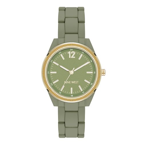 Reloj Nine West análogo de policarbonato color verde para mujer