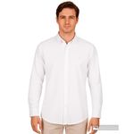 Camisa classic fit Oscar de la Renta blanca con textura para hombre-1752844892066