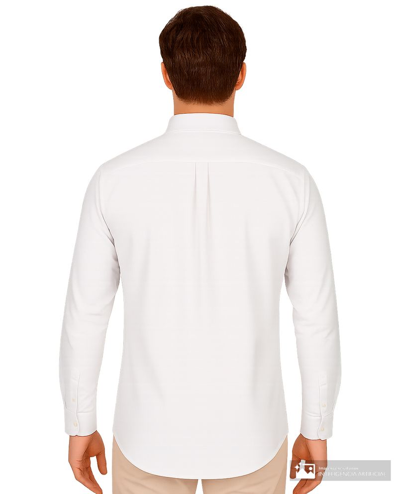 Camisa classic fit Oscar de la Renta blanca con textura para hombre-1752844918069