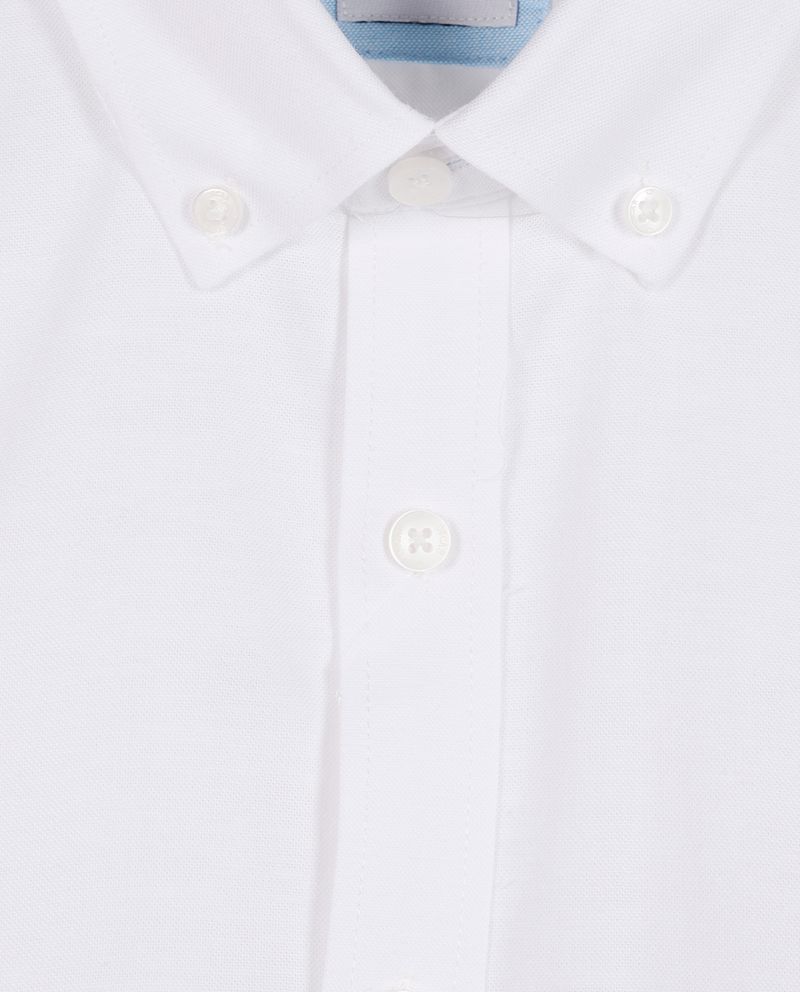 Camisa classic fit Oscar de la Renta blanca con textura para hombre-1752844930028