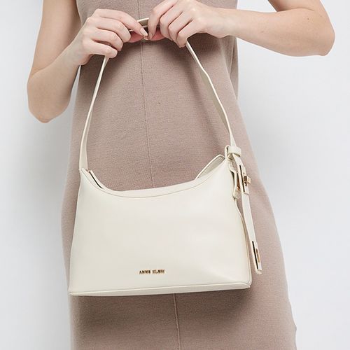 Cartera satchel Anne Klein color blanco para mujer