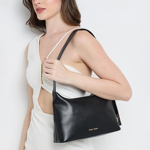 Cartera satchel Anne Klein color negro para mujer