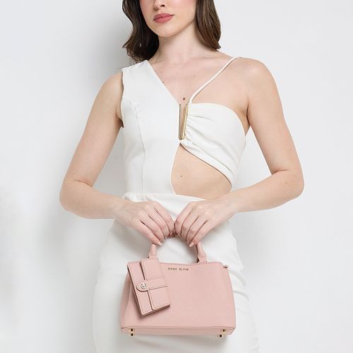 Cartera satchel Anne Klein color rosa para mujer