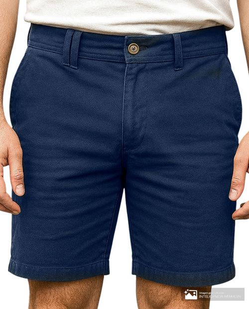 Short chino Unexpected azul navy sólido para hombre