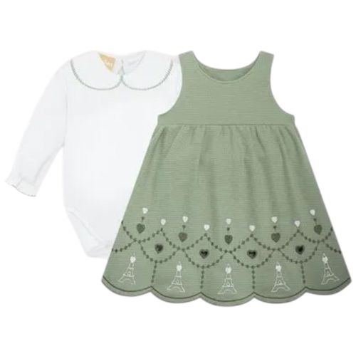 Conjunto de 2 piezas bicolor con estampado para bebé niña