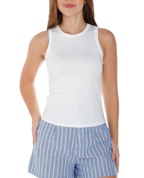 Blusa Orange casual blanca sin mangas para mujer