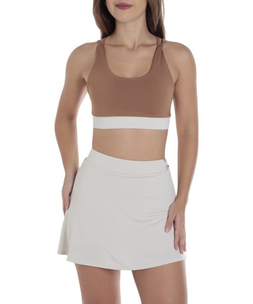 Top deportivo Teammate café sólido para mujer