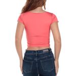 104750921-Blusa Orange crop top anaranjada manga corta para mujer
