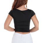 104750930-Blusa Orange crop top negra manga corta para mujer