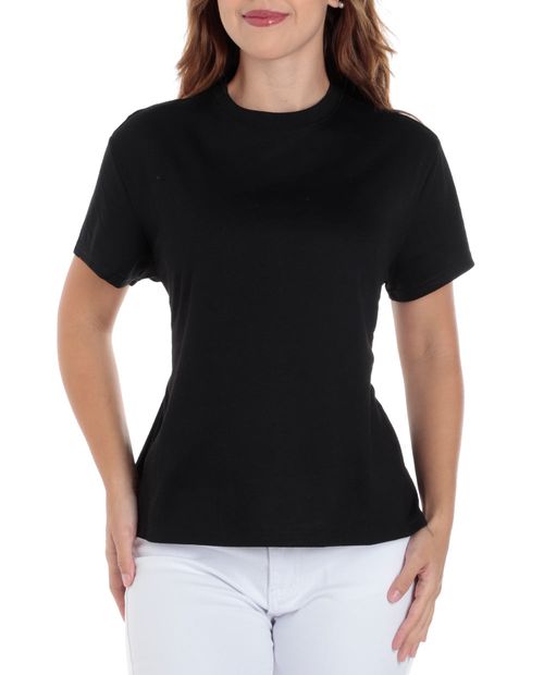 Camiseta Unexpected negra manga corta para mujer