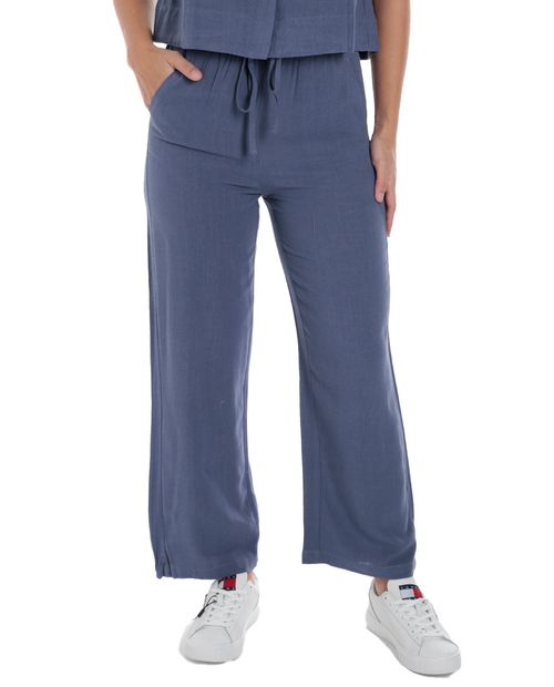 Pantalón Unexpected pull on azul de cintura alta para mujer