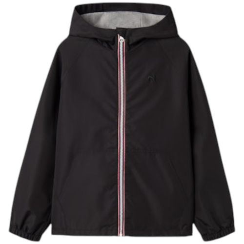Chaqueta hooded negra sólida para niño