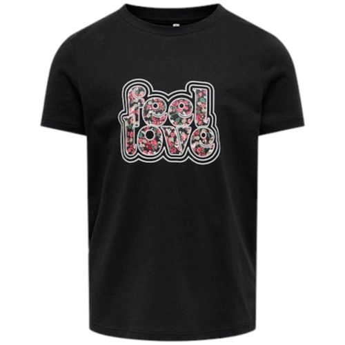 Blusa negra con estampado para niña