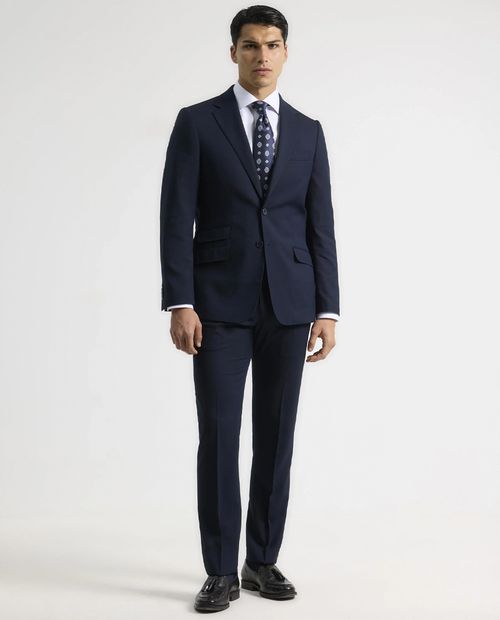 Traje Puro Ego slim fit azul navy sólido para hombre