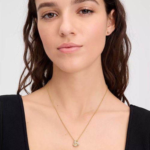 Cadena de doble nudo pavé en color dorado para mujer