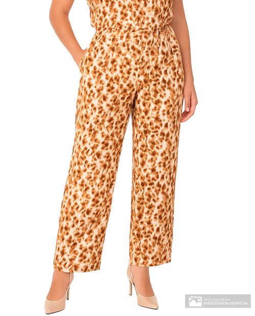 Pantalón Nicolle palazzo estampado de cintura alta para mujer