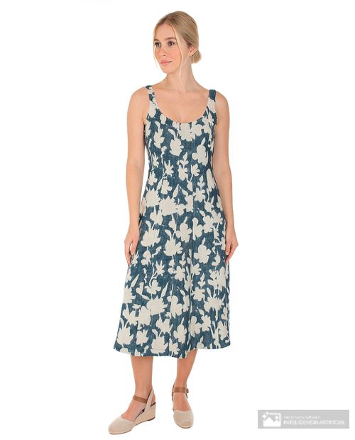 Vestido Sabrina midi estampado de tirantes para mujer