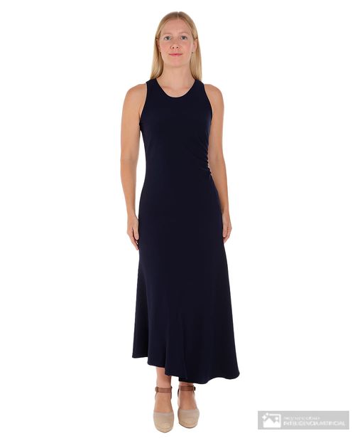 Vestido Sabrina midi azul sin mangas para mujer