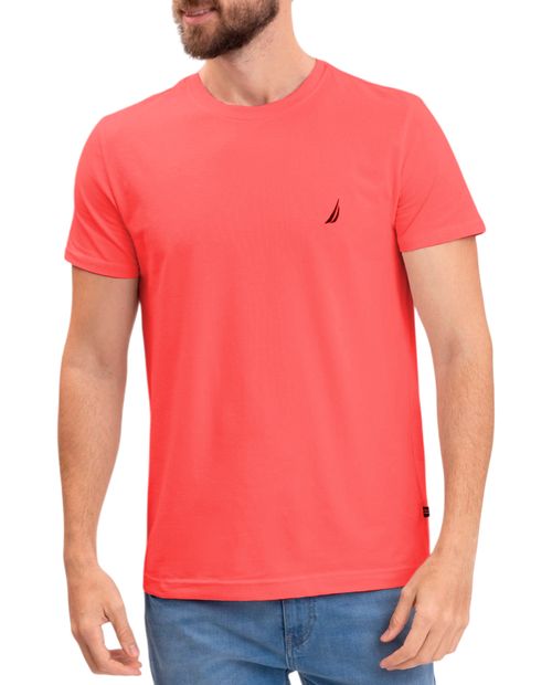 Camiseta Nautica regular fit rosada solida para hombre